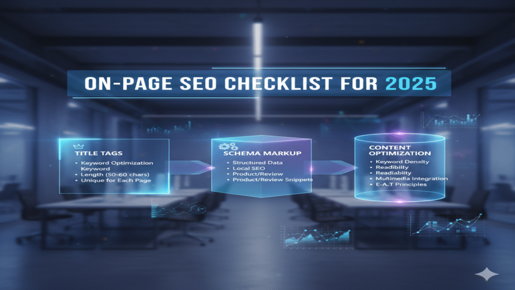 On-Page SEO Checklist for 2025 (Title tags, Schema, Content) 1 On-Page SEO Checklist for 2025