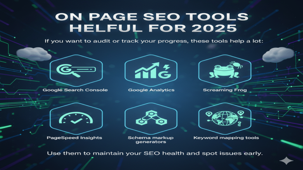 On-Page SEO Checklist for 2025 (Title tags, Schema, Content) 2 On Page SEO Tools Helpful for 2025